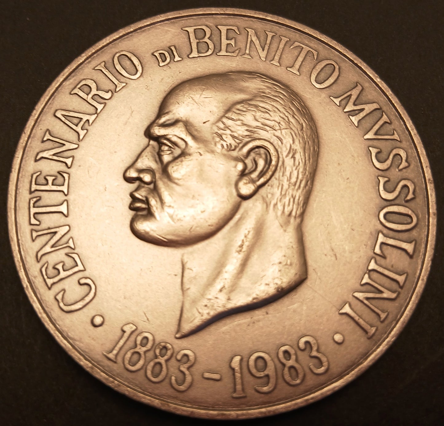 CB- MEDAGLIA CENTENARIO DI BENITO MUSSOLINI 1883-1983 COMITATO TRICOLORE GTTS67