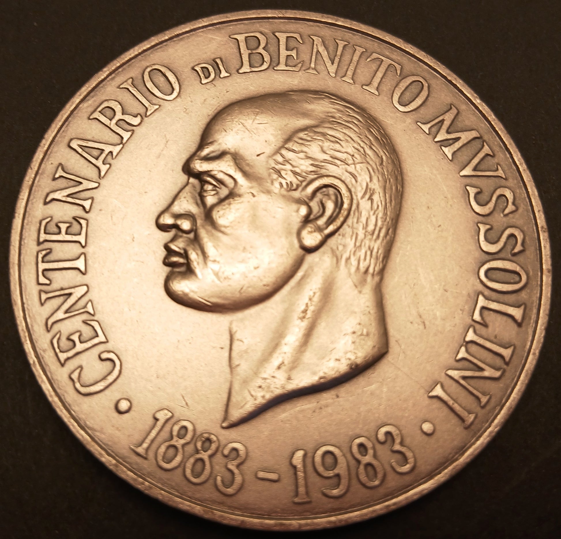 CB- MEDAGLIA CENTENARIO DI BENITO MUSSOLINI 1883-1983 COMITATO TRICOLORE GTTS67