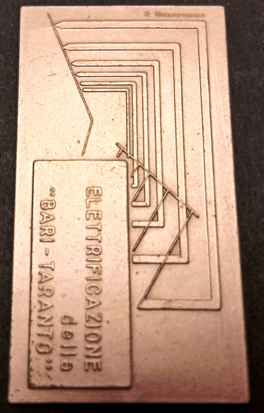 CB- MEDAGLIA ELETTRIFICAZIONE BARI TARANTO BIGLIETTO SPECIALE FERROVIE - GTTS45