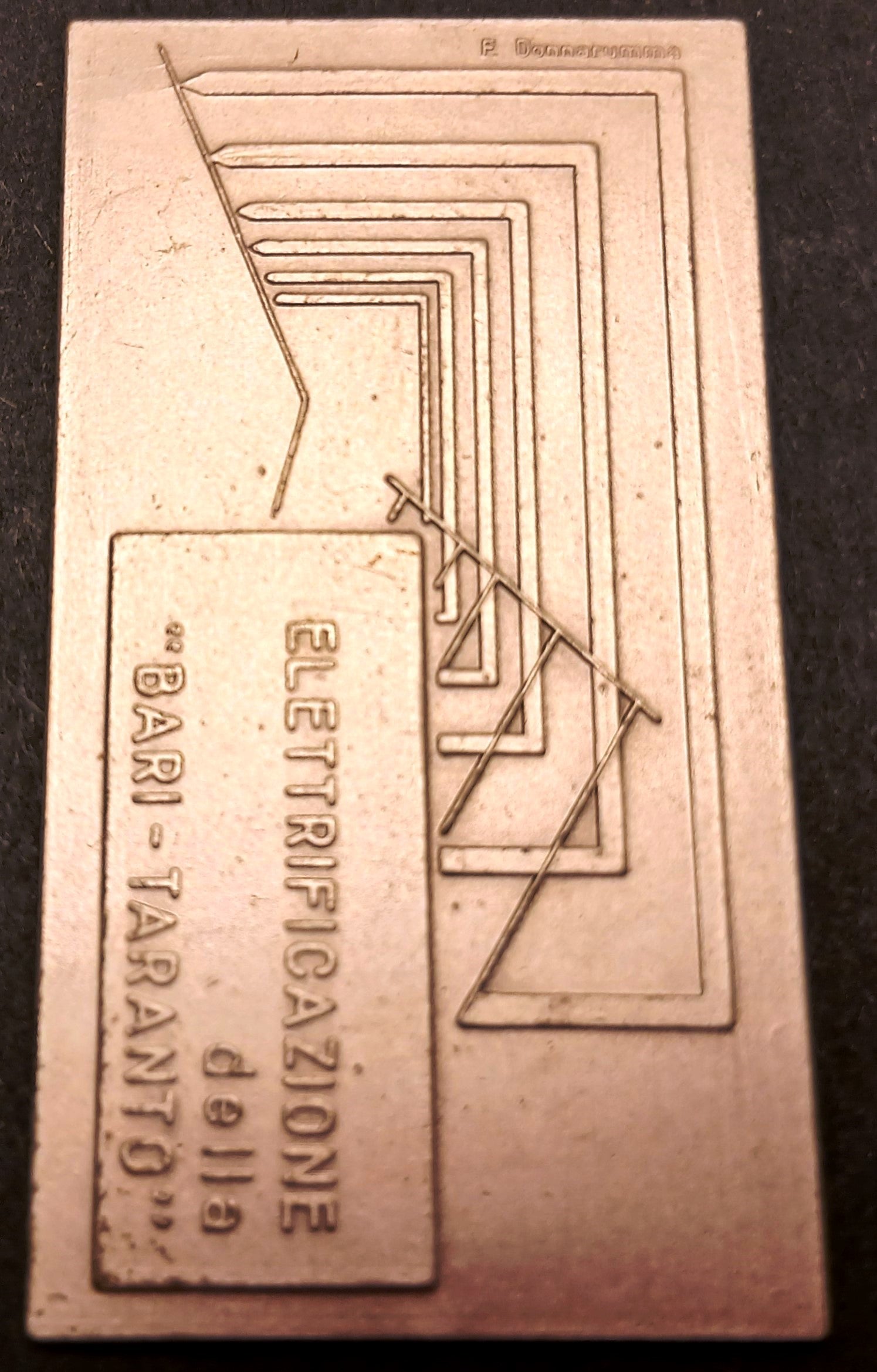 CB- MEDAGLIA ELETTRIFICAZIONE BARI TARANTO BIGLIETTO SPECIALE FERROVIE - GTTS45