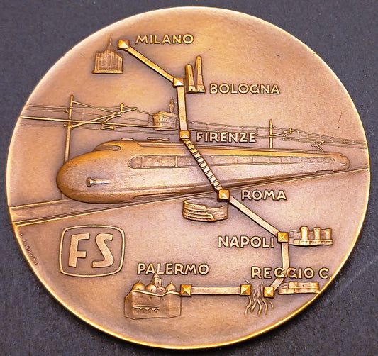 CB- MEDAGLIA INIZIO LAVORI DIRETTISSIMA FIRENZE - ROMA - 25 GIUGNO 1970 - GTTS33