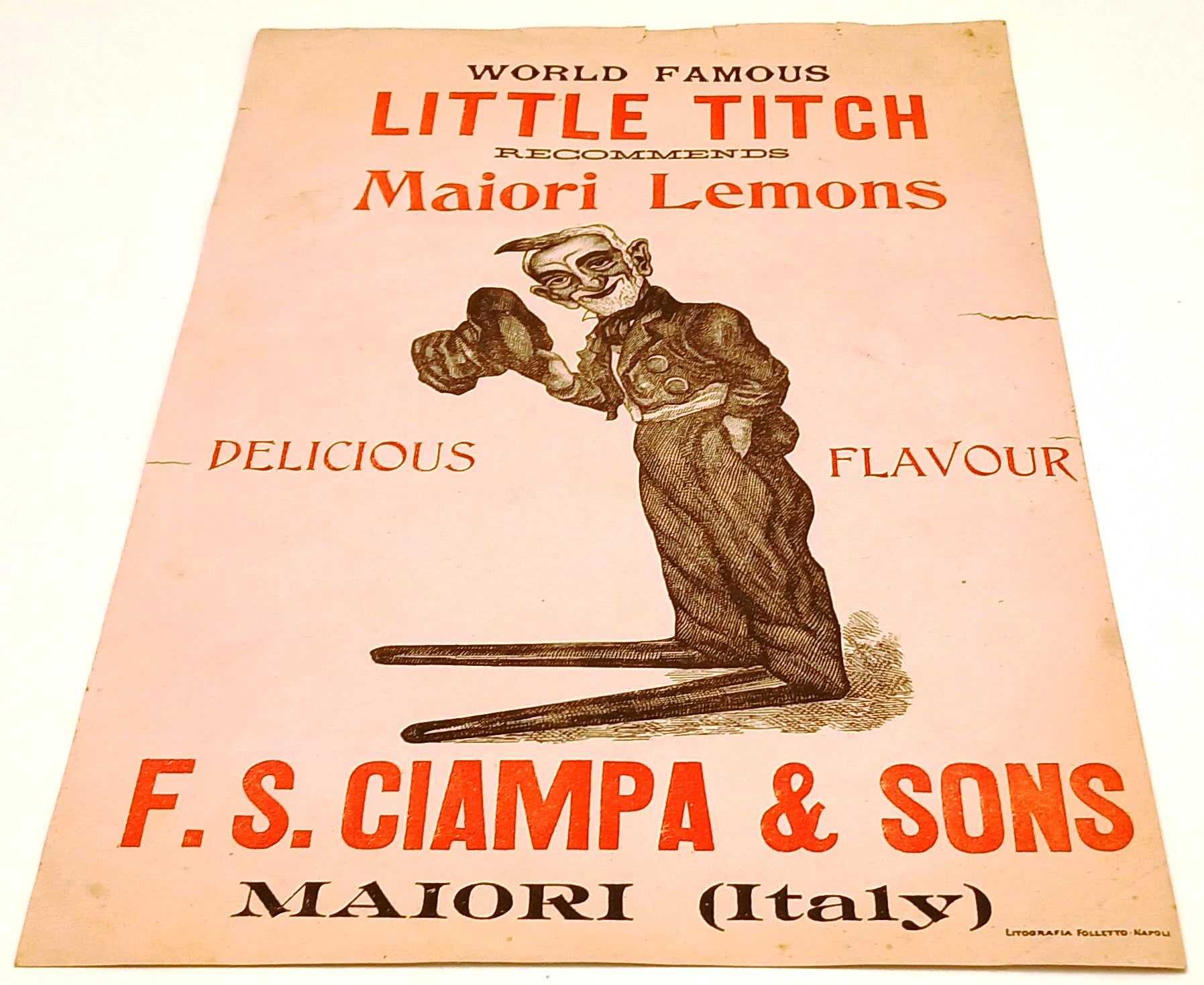 CV- POSTER PUBBLICITA' WORLD FAMOUS LITTLE TITCH MAIORI LEMONS - CIAMPA - RVSh47