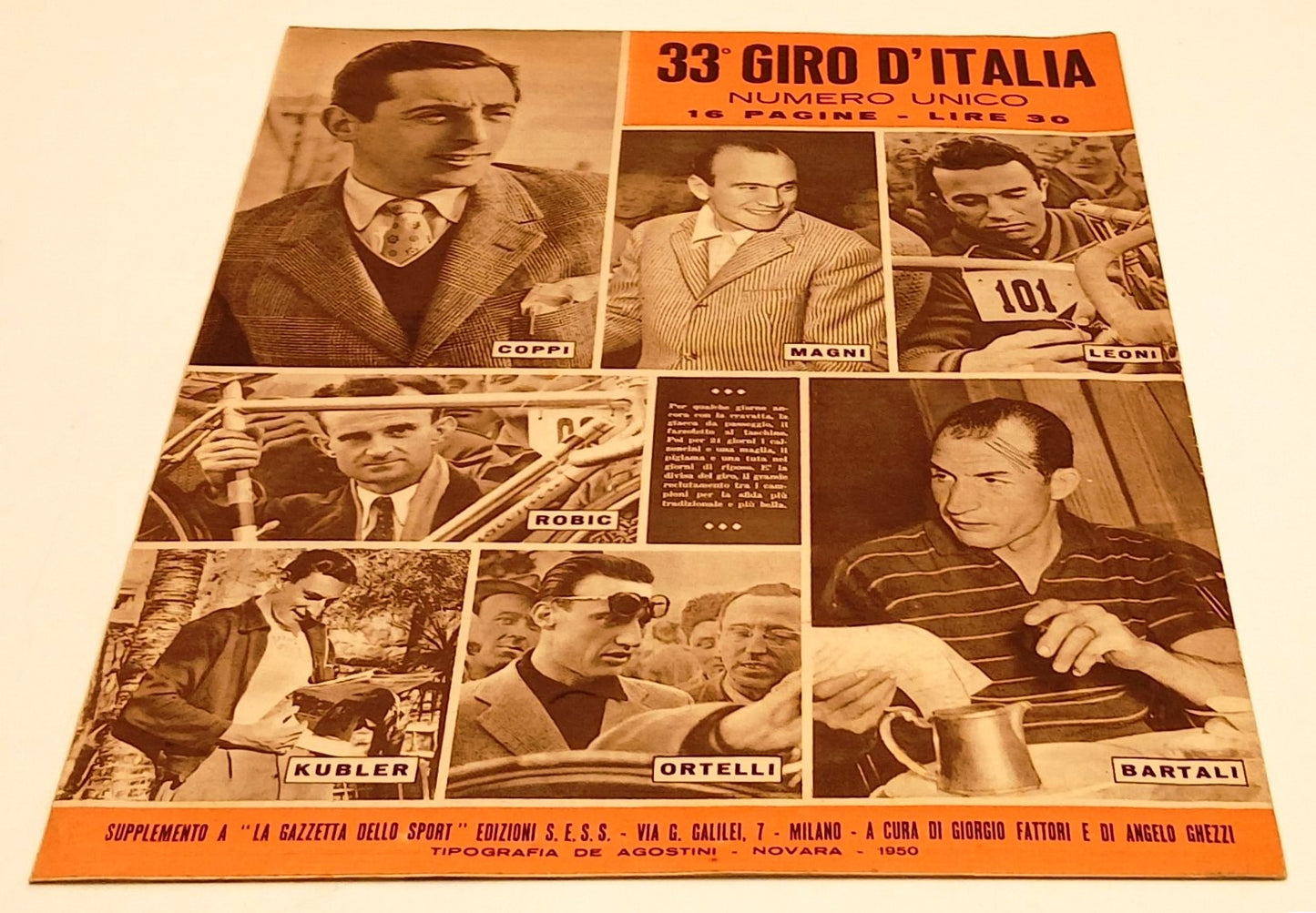 LR- RIVISTA supplemento LO SPORT ILLUSTRATO 18 1952 - 35° GIRO D'ITALIA - RVSh52