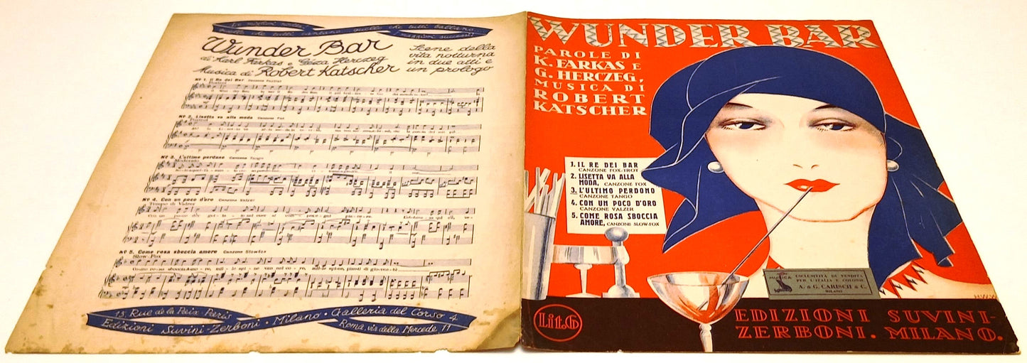 CV- SPARTITO WUNDER BAR - FARKAS HERCZEG - KATSCHER - SUVINI ZERBONI - RVSh64