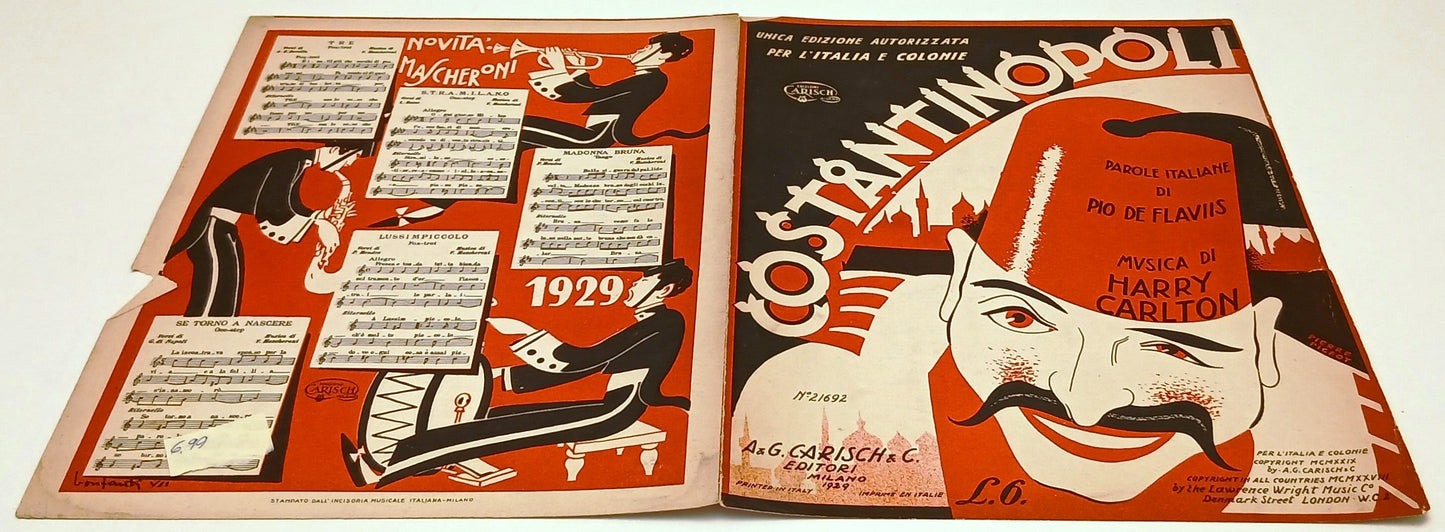 CV- SPARTITO COSTANTINOPOLI PIO DE FLAVIIS musica HARRY CARLTON- CARISCH- RVSh67