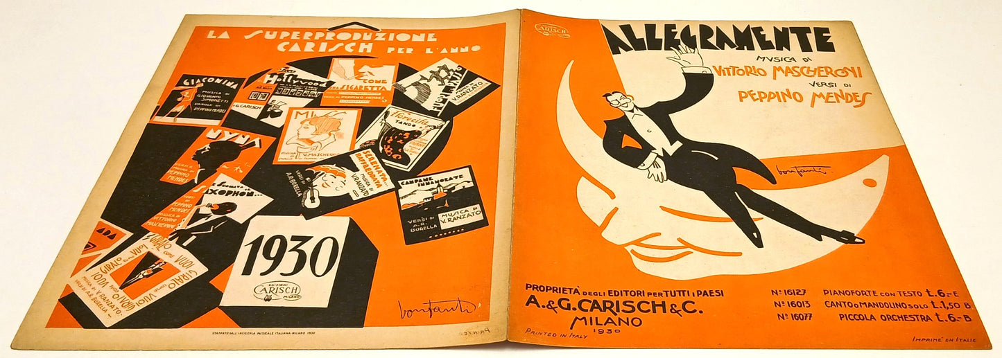 CV- SPARTITO ALLEGRAMENTE versi PEPPINO MENDES musica MASCHERONI CARISCH- RVSh69