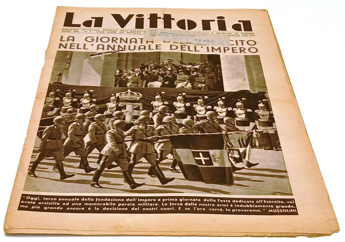 LR- RIVISTA LA VITTORIA ANNO XXII N.7 DICEMBRE 1939-XVII - RVSh11