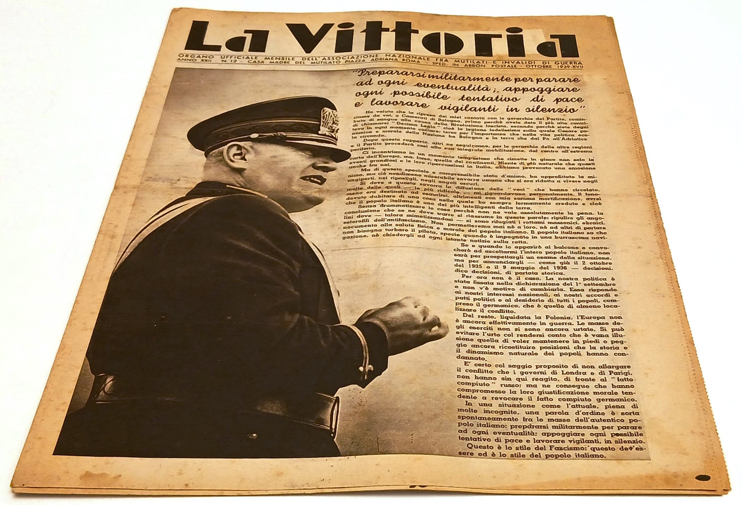 LR- RIVISTA LA VITTORIA ANNO XXII N.12 OTTOBRE 1939-XVII - RVSh14