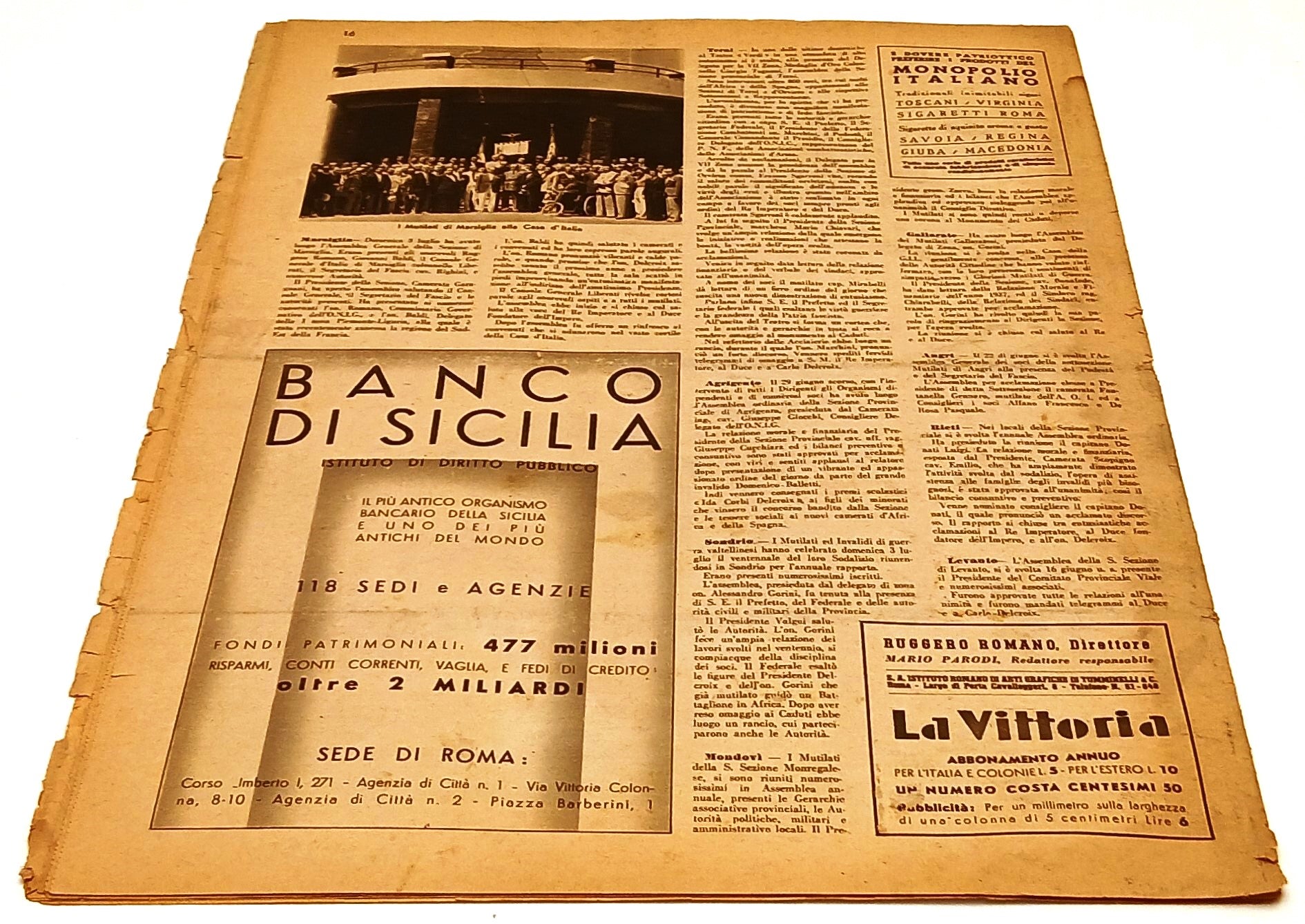 LR- RIVISTA LA VITTORIA ANNO XXI N.7-8 LUGLIO-AGOSTO 1938-XVI - RVSh16