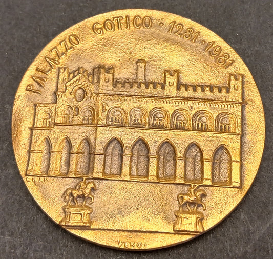 CB- MEDAGLIA PALAZZO GOTICO 1281-1981 CITTA' DI PIACENZA - VEROI - GTTS74