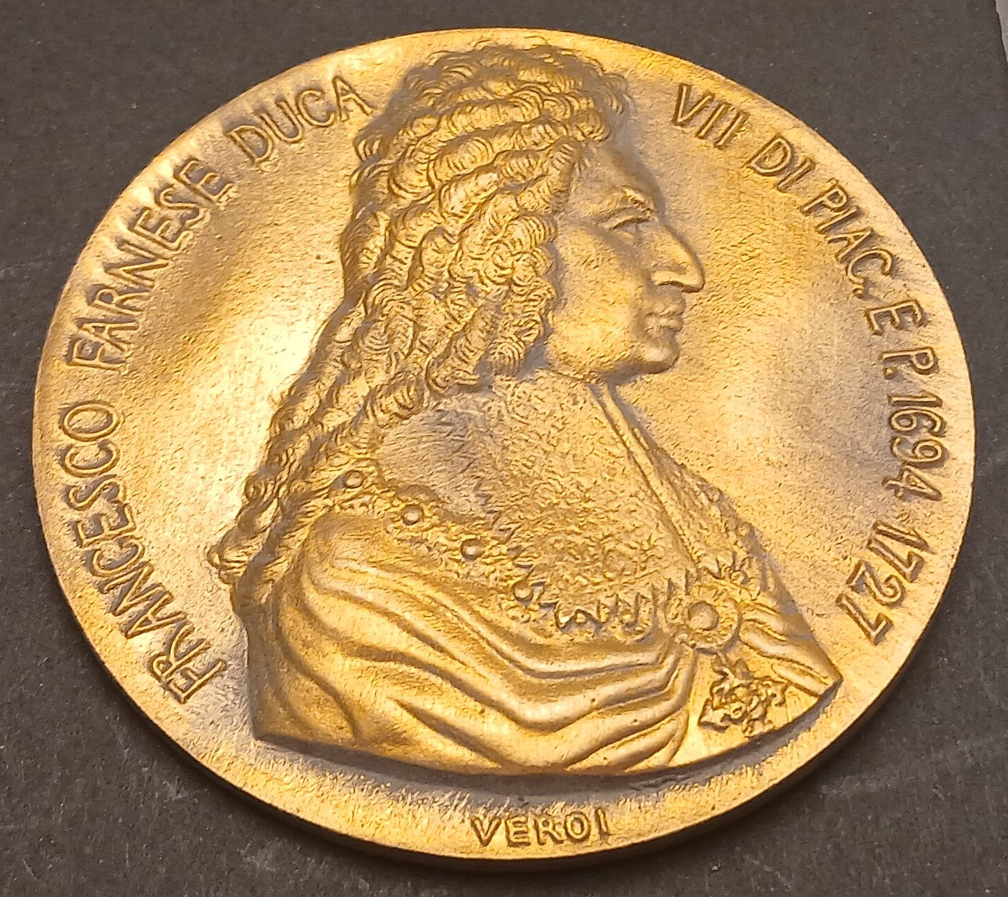 CB- MEDAGLIA FRANCESCO FARNESE DUCA VII DI PIACENZA E PARMA VEROI 1980 - GTTS98