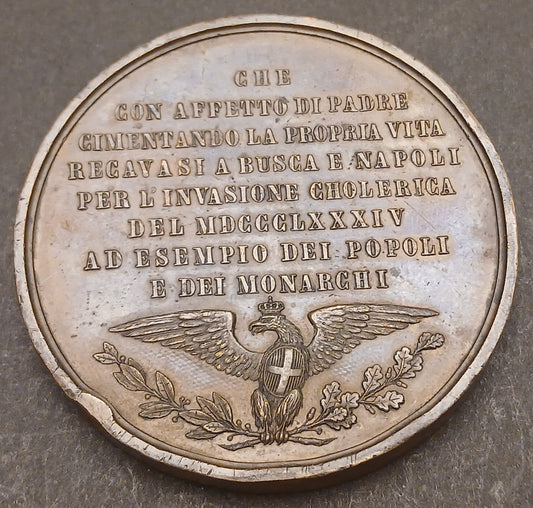 CB- MEDAGLIA RE UMBERTO I BUSCA NAPOLI INVASIONE CHOLERICA 1884 GIORGI - GTTS115