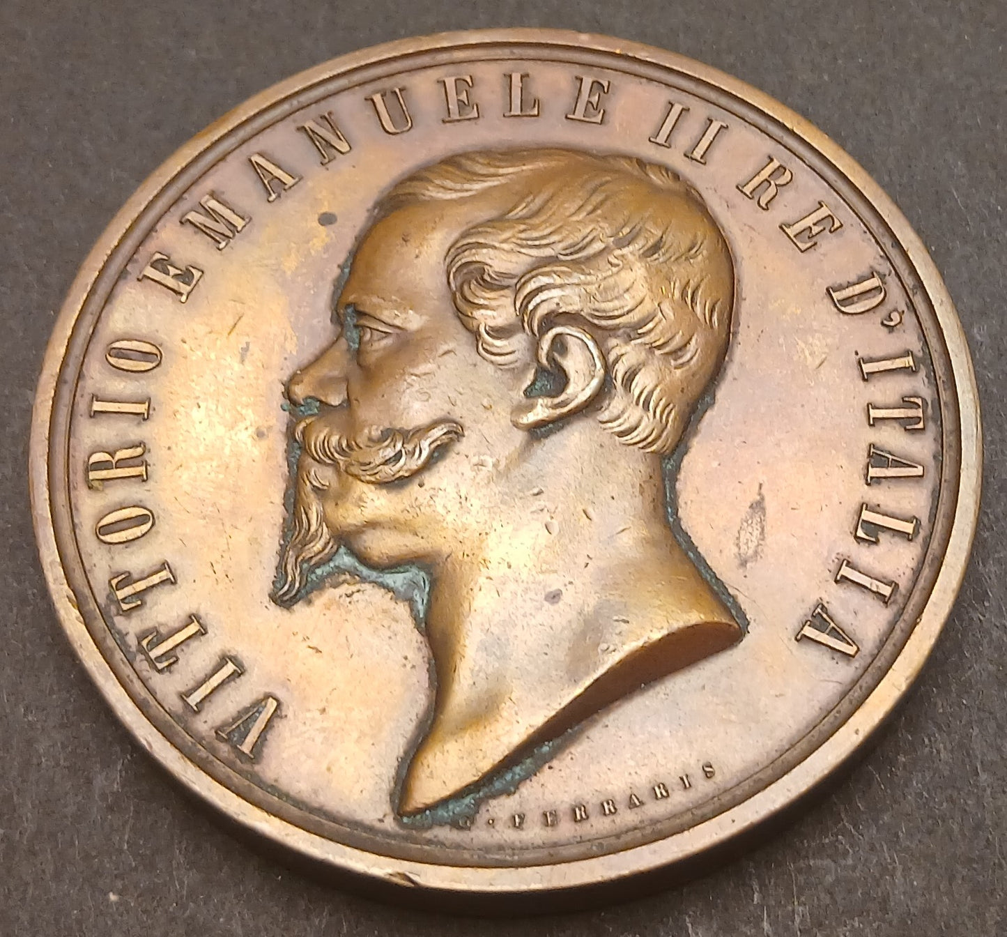 CB- MEDAGLIA VITTORIO EMANUELE II RE D'ITALIA ESPOSIZIONE FIRENZE 1861 - GTTS116