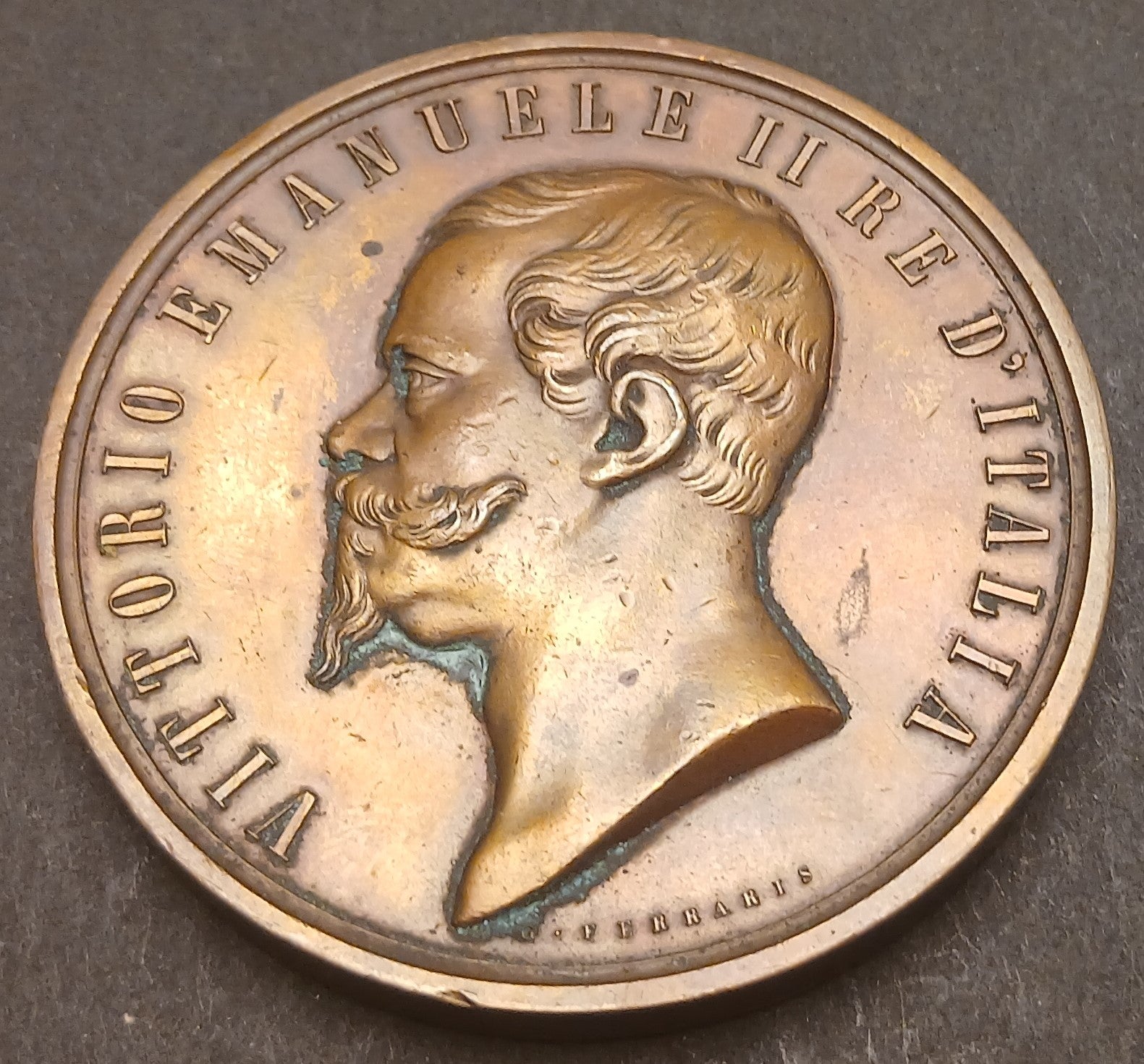 CB- MEDAGLIA VITTORIO EMANUELE II RE D'ITALIA ESPOSIZIONE FIRENZE 1861 - GTTS116