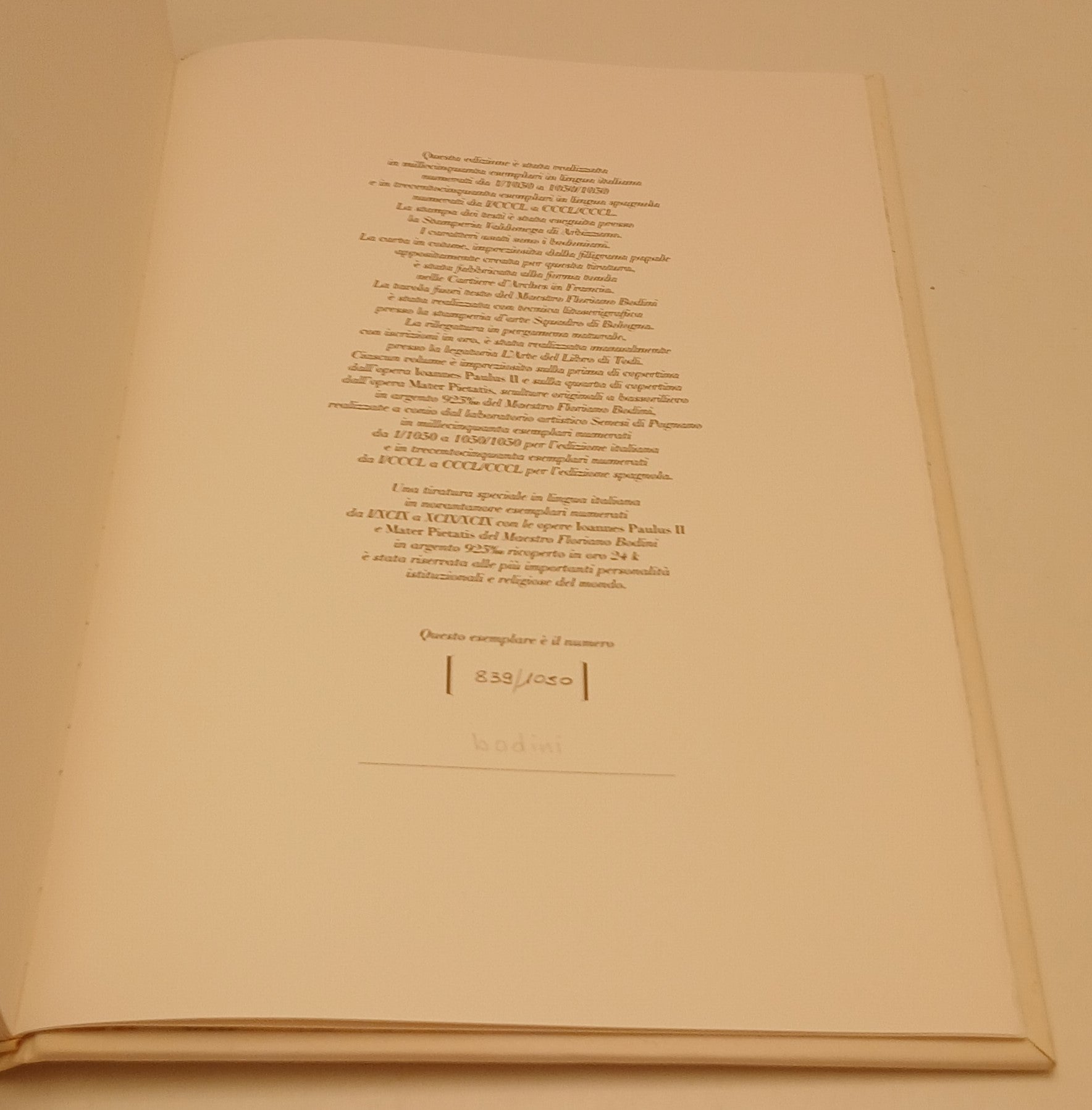 LT- JOANNES PAULUS PP.II TOTUS TUUS - FLORIANO BODINI - FMR ART'E' - 2005 - ZFS