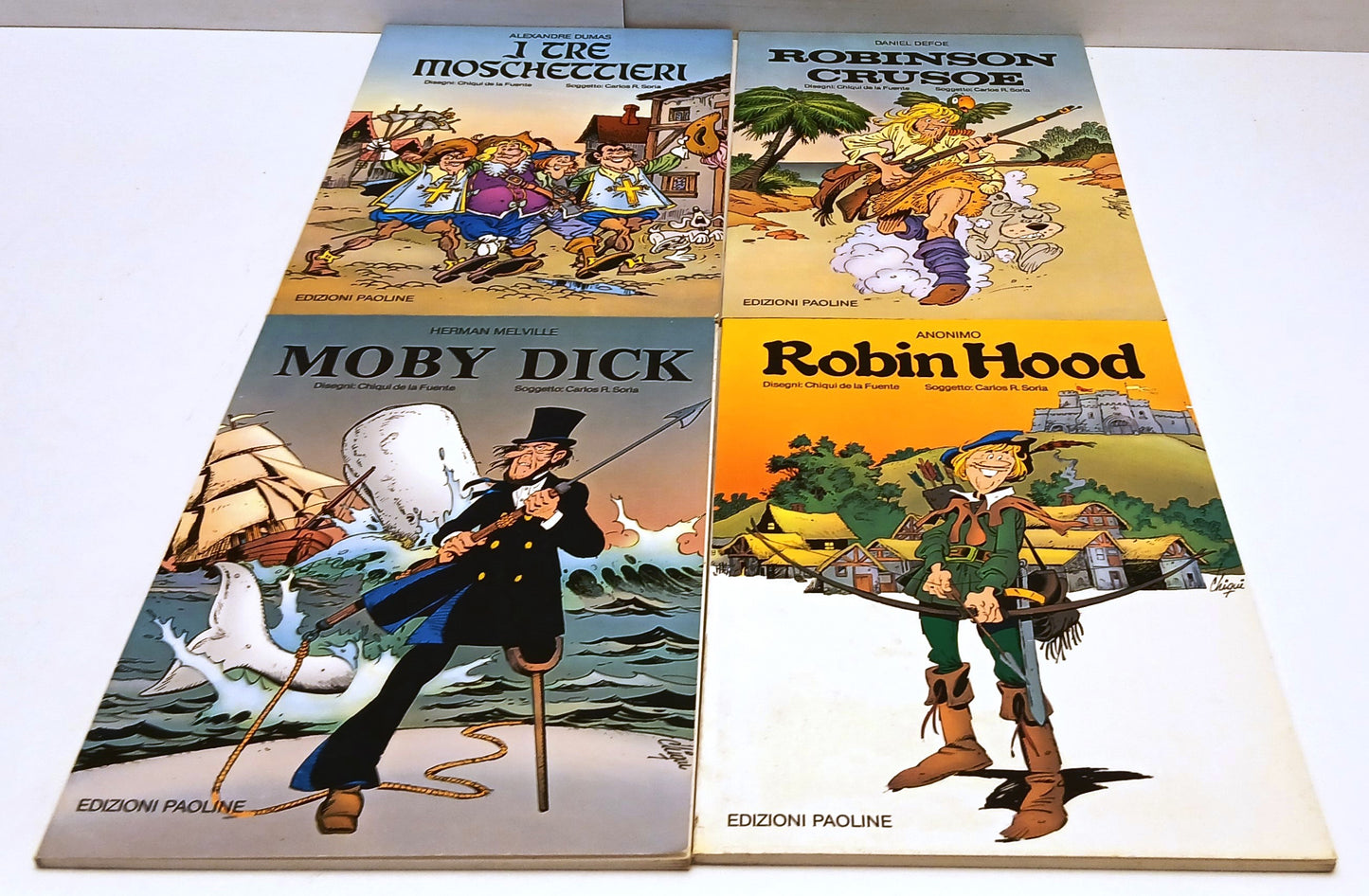 FZ- 4 ROMANZI A FUMETTI MOBY DICK ROBINSON CRUSOE - DE LA FUENTE - PAOLINE - H25