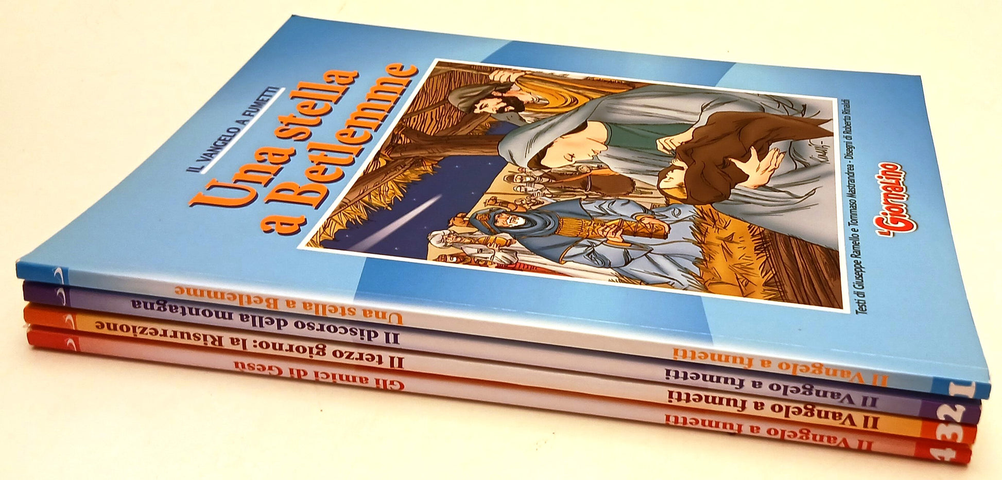 FZ- IL VANGELO A FUMETTI 4 VOLUMI STELLA A BETLEMME MONTAGNA- IL GIORNALINO- H25