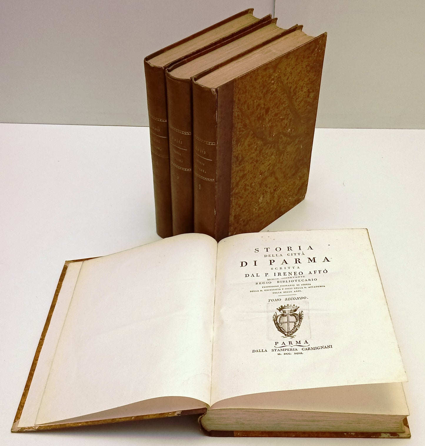 LS- STORIA DELLA CITTA' DI PARMA 4 TOMI- IRENEO AFFO'- CARMIGNANI- 1792/1975- WPR