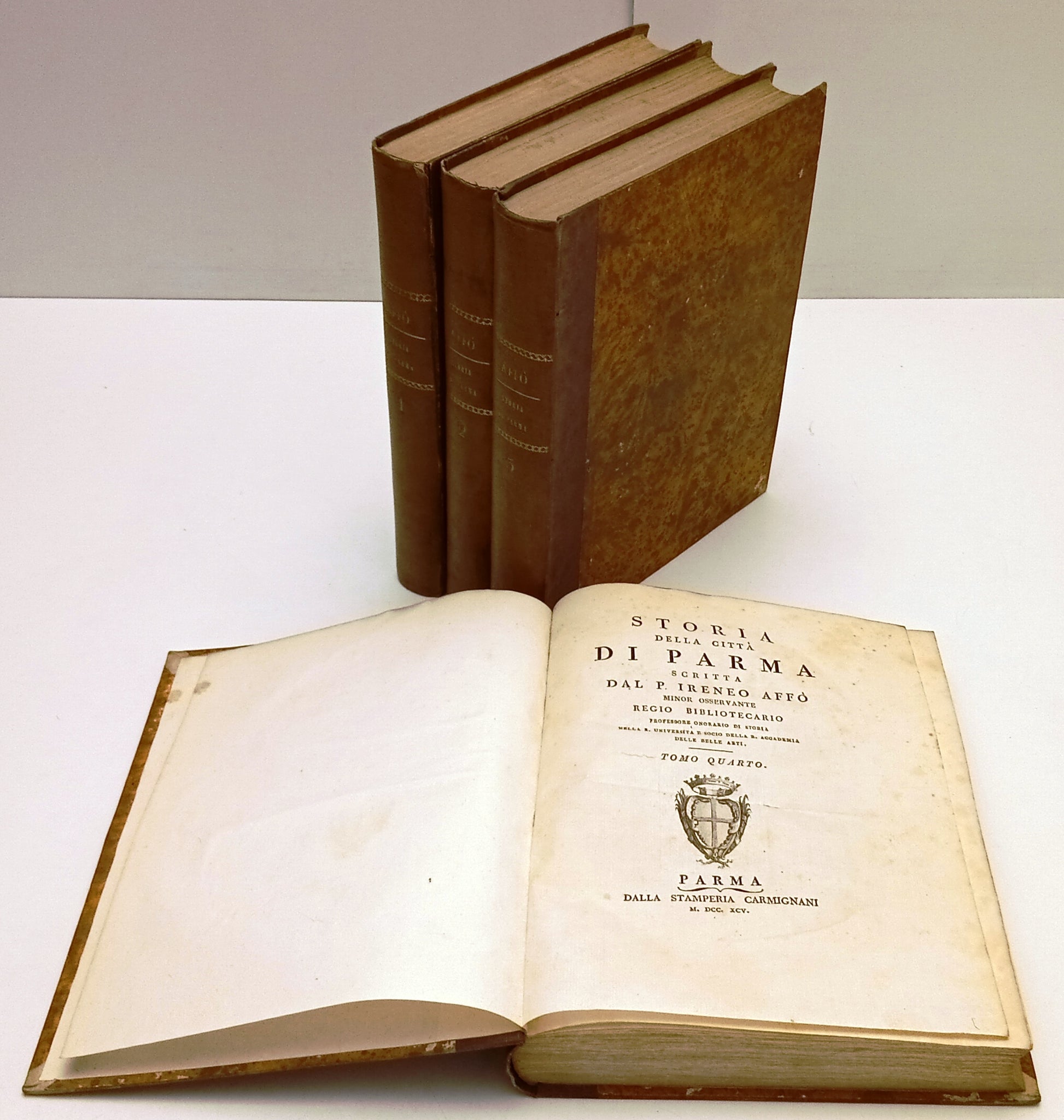 LS- STORIA DELLA CITTA' DI PARMA 4 TOMI- IRENEO AFFO'- CARMIGNANI- 1792/1975- WPR
