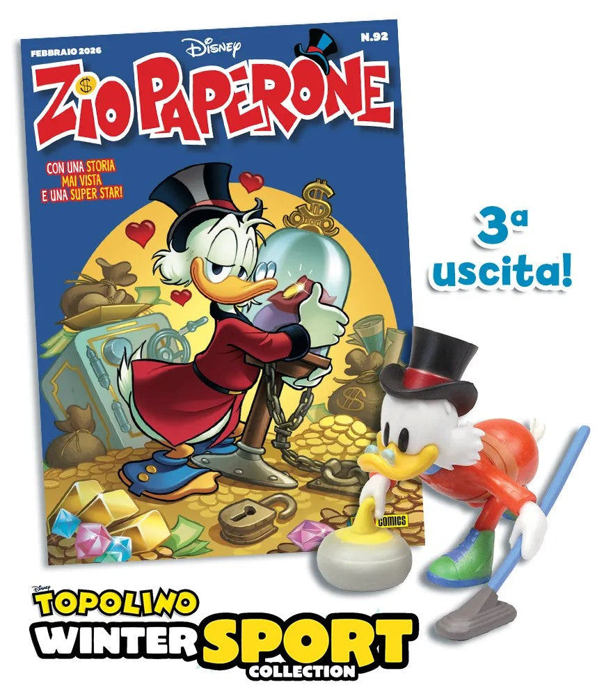 Lotto 4 uscite Topolino Disney con statuine sport invernali 2026 - Panini - C26