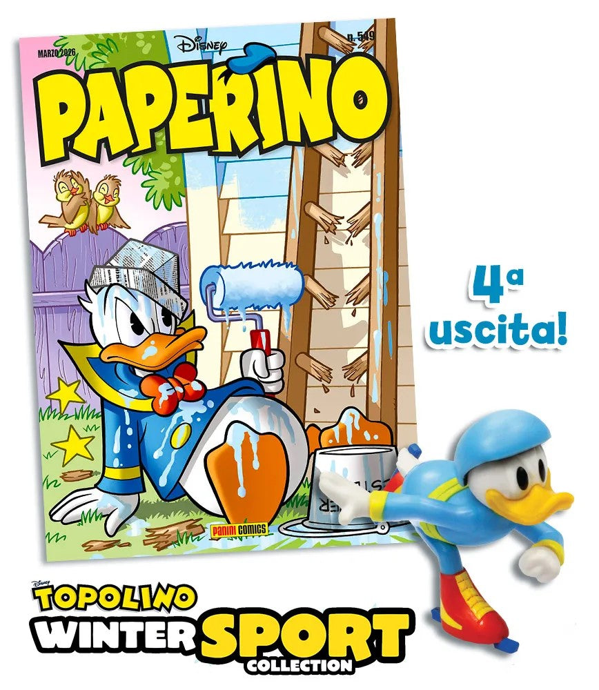 Lotto 4 uscite Topolino Disney con statuine sport invernali 2026 - Panini - C26