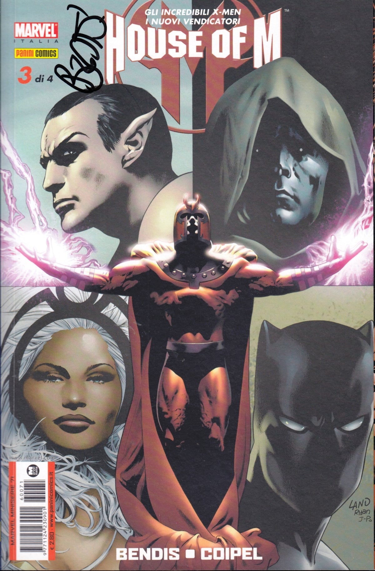 House of M 1/4 + 1 variant + 5 speciali - Panini - autografo Bendis - L26