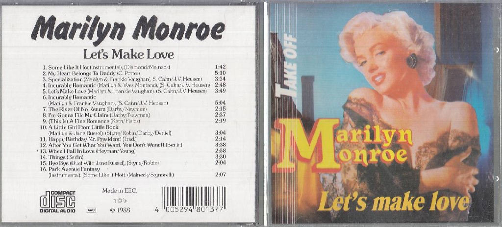 MCD- CD MARILYN MONROE - LET'S MAKE LOVE TAKE OFF  1988 -- ZCD12