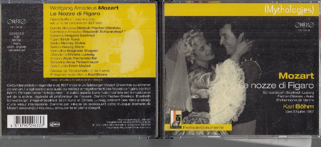 MCD- CD MOZART- LE NOZZE DI FIGARO- BOHM- PHILHARMONIE WIENNE-- 2002- 3 CD- ZCD4