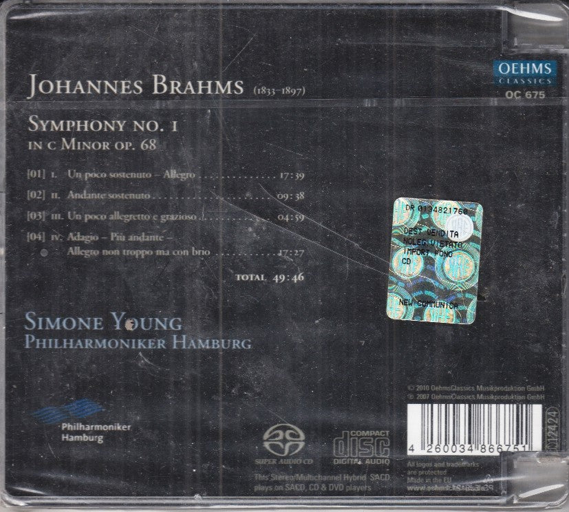 MCD- CD BRAHMS SINFONIE NR. 1 SIMONE YOUNG PHILARMONIKER HAMBURG OEHMS CLASSICS - ZCD1