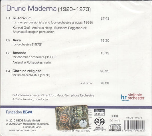 MCD- CD MADERNA COMPLETE WORKS FOR ORCHESTRA VOL. 4 NEOS - ZCD1