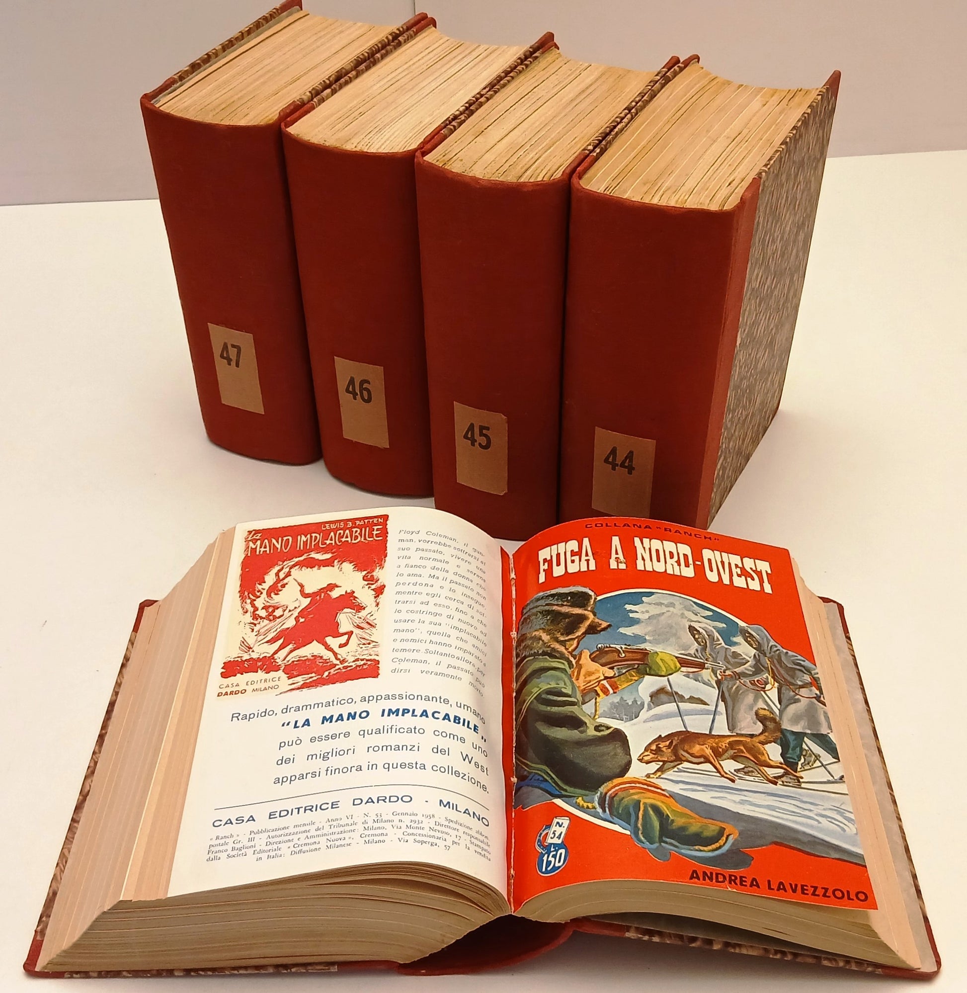 FZ- COLLANA RANCH 1/56 5 VOLUMI RILEGATI ROMANZI -- DARDO - 1953/1958 - C - ZFS