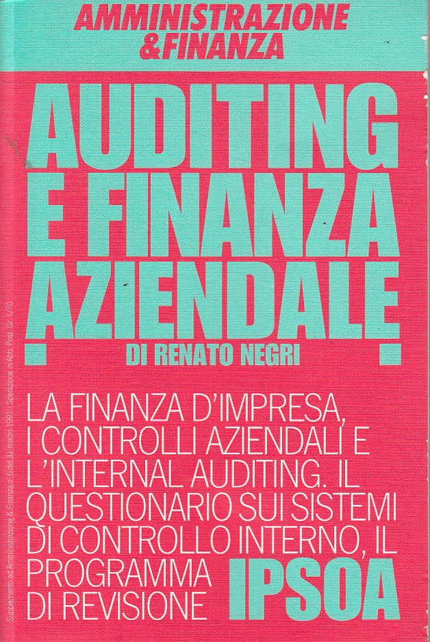 LZ- AUDITING E FINANZA AZIENDALE - RENATO NEGRI - IPSOA --- 1991 - B - ZFS636