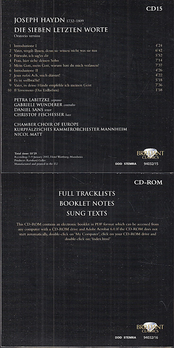 MCD- CD PASSION SACRED MASTERPIECES BOX 15 CD + CD ROM BRILLIANT CLASSICS - ZCD6