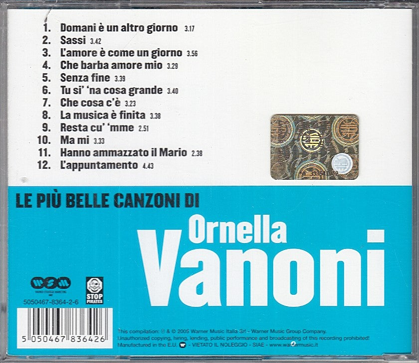MCD- CD ORNELLA VANONI LE PIU' BELLE CANZONI WARNER - ZCD6