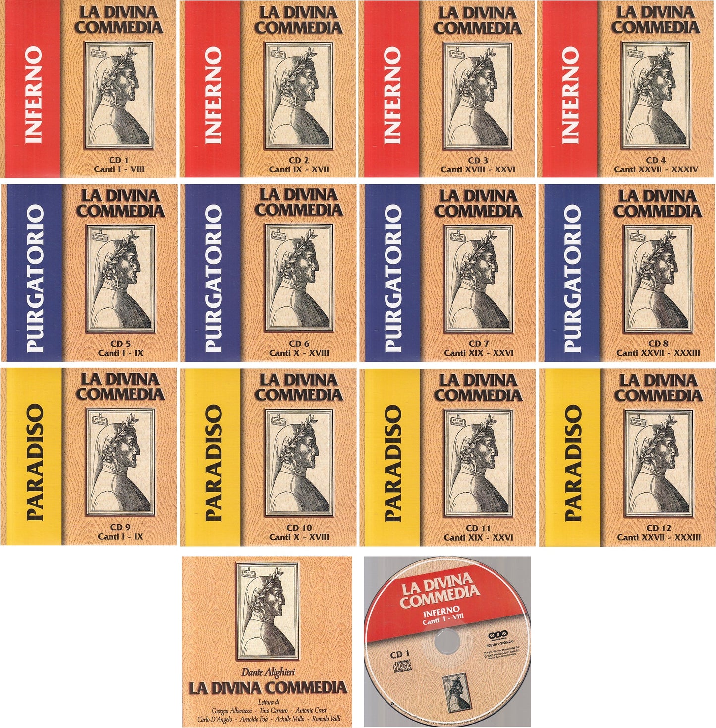 LN- LA DIVINA COMMEDIA 12 CD IN SCATOLA - DANTE - WARNER --- 2000 - C - ZFS36