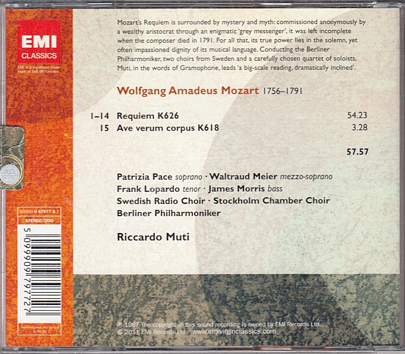 MCD- CD MOZART REQUIEM MUTI EMI - ZCD4