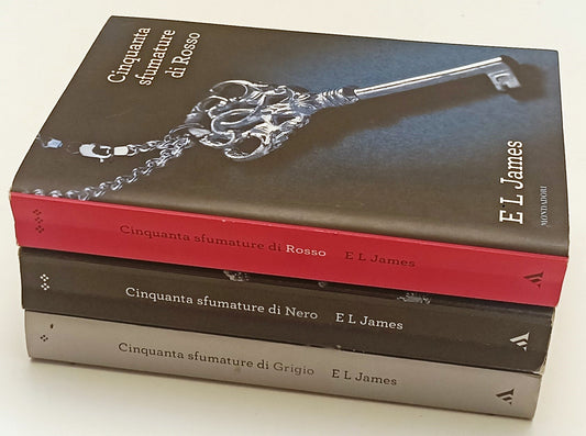 LN- CINQUANTA SFUMATURE DI GRIGIO NERO ROSSO 3 VOLUMI- JAMES- MONDADORI- B- ZFS5