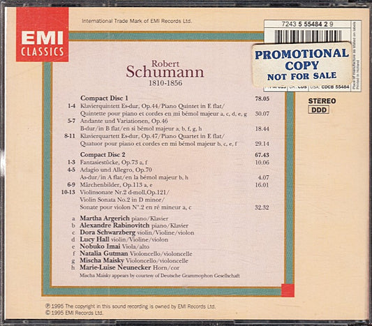 MCD- CD SCHUMANN CHAMBER MUSIC MARTHA ARGERICH EMI 2 CD - ZCD12