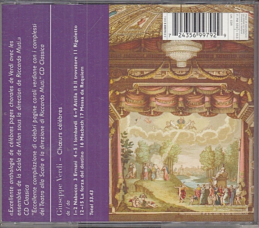 MCD- GIUSEPPE VERDI - CHOEURS CELEBRES - RICCARDO MUTI - LA SCALA - EMI --- CD1