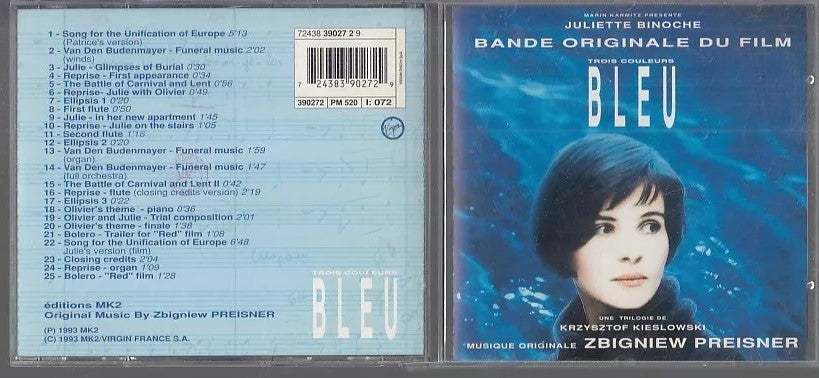 MCD- CD ZBIGNIEV PREISNER BANDE ORIGINALE DU FILM BLEU MK2 -1993 - ZCD14