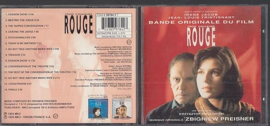 MCD- CD PREISNER - BANDE ORIGINALE DU FILM TROIS COULEURS ROUGE MK2 1992 - ZCD18