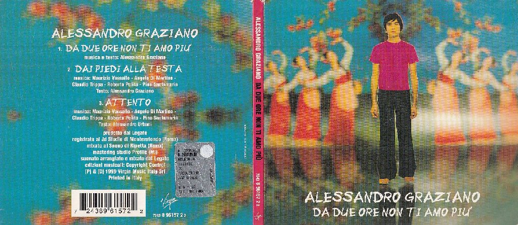 MCD- CD ALESSANDRO GRAZIANO DA DUE ORE NON TI AMO PIU'  VIRGIN 1999- ZCD12