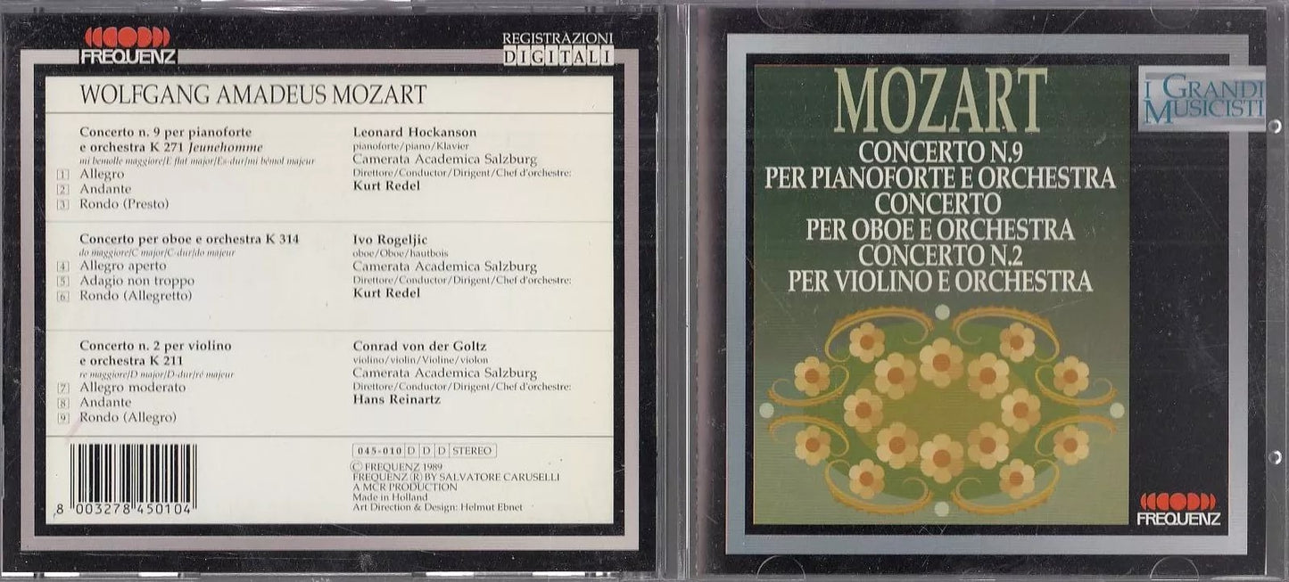 MCD- CD MOZART CONCERTO N. 9 PIANOFORTE  N. 2 OBOE VIOLINO FREQUENZ - ZCD14