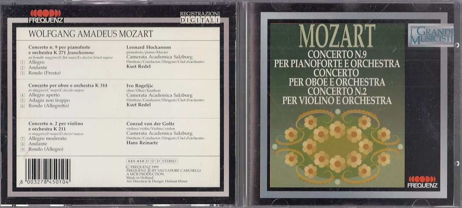 MCD- CD MOZART CONCERTO N. 9 PIANOFORTE  N. 2 OBOE VIOLINO FREQUENZ - ZCD14