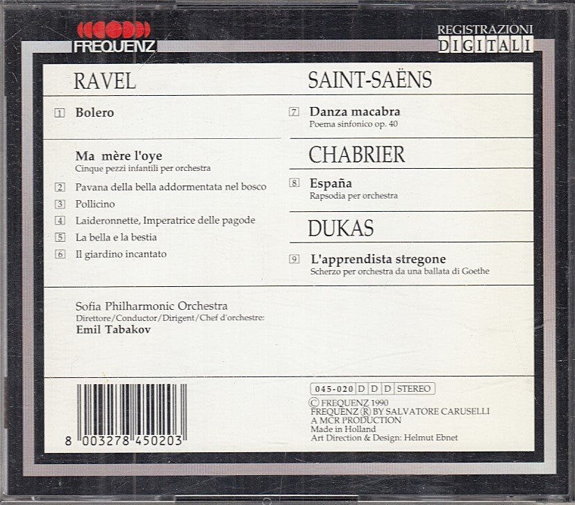 MCD- CD RAVEL SAINT-SAENS CHABRIER DUKAS GRANDI MUSICISTI FREQUENZ - ZCD6
