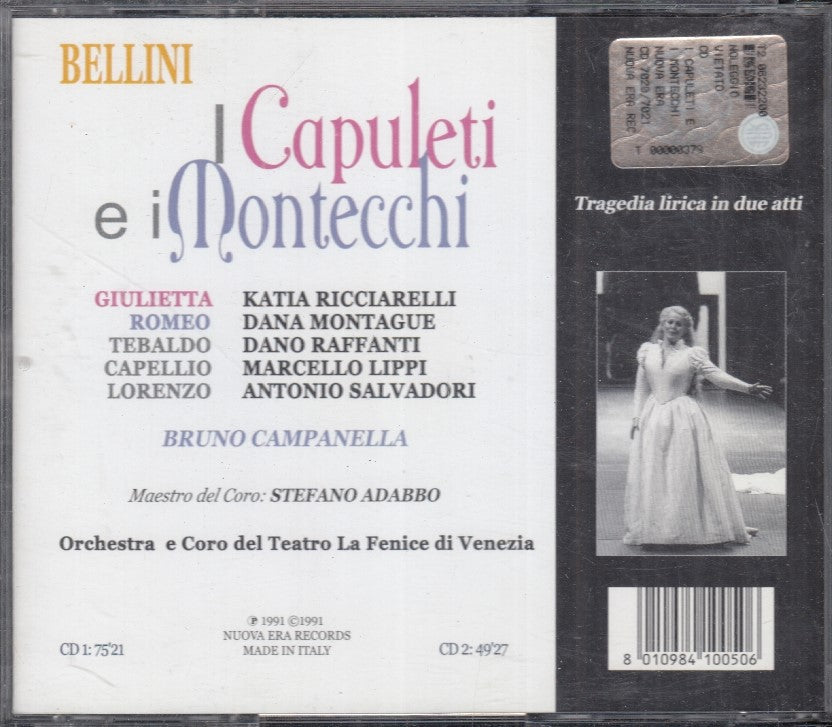 MCD- CD BELLINI I CAPULETI E I MONTECCHI CAMPANELLA NUOVA ERA RECORDS BOX 2 CD - ZCD5