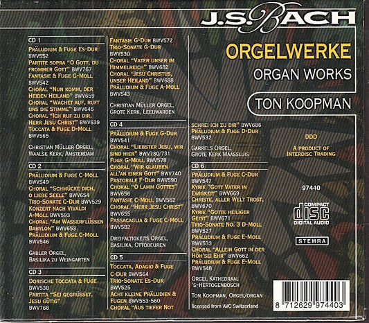 MCD- CD BACH ORGELWERKE TON KOOPMAN INTERDISC TRADING BOX 6 CD - ZCD6