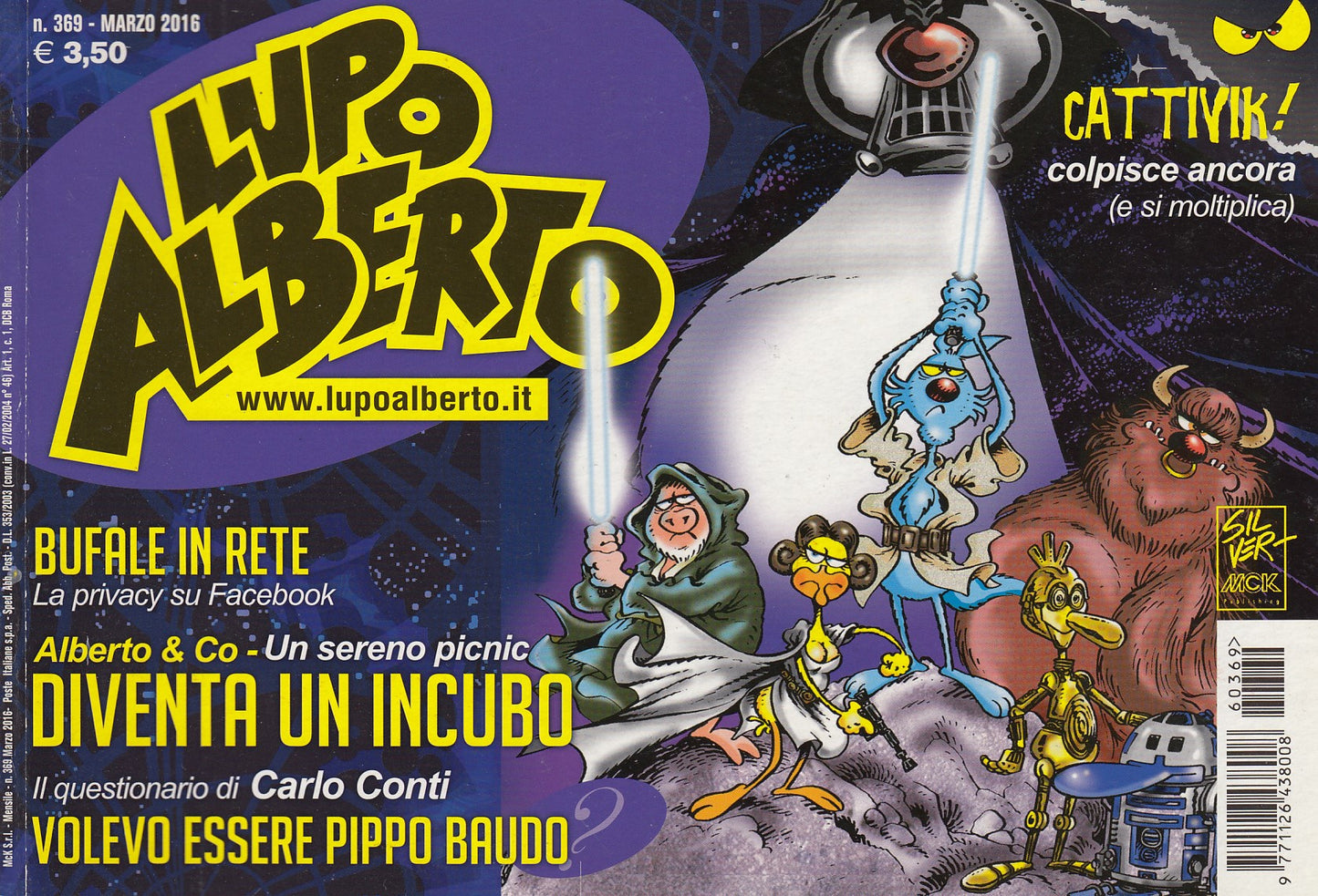 Lupo Alberto - Silver - McK- Originale- Fascia 350/399- scegli il numero- V25
