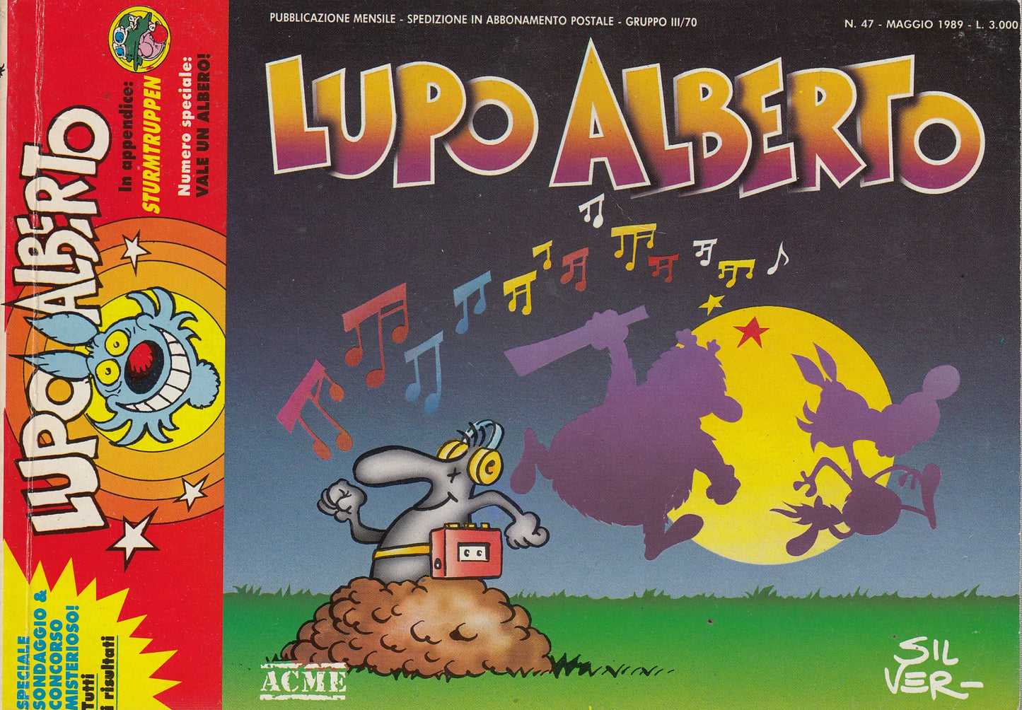 Lupo Alberto - Silver - ACME- Originale - Fascia 43/75 - scegli il numero- V25