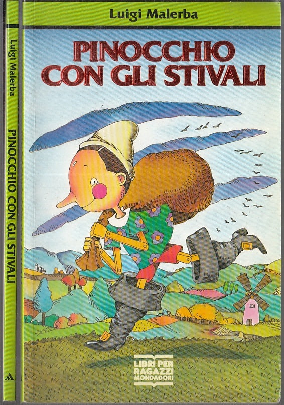 LB- PINOCCHIO CON GLI STIVALI- MALERBA- MONDADORI- LIBRI RAGAZZI-- 1988- B-XFS54
